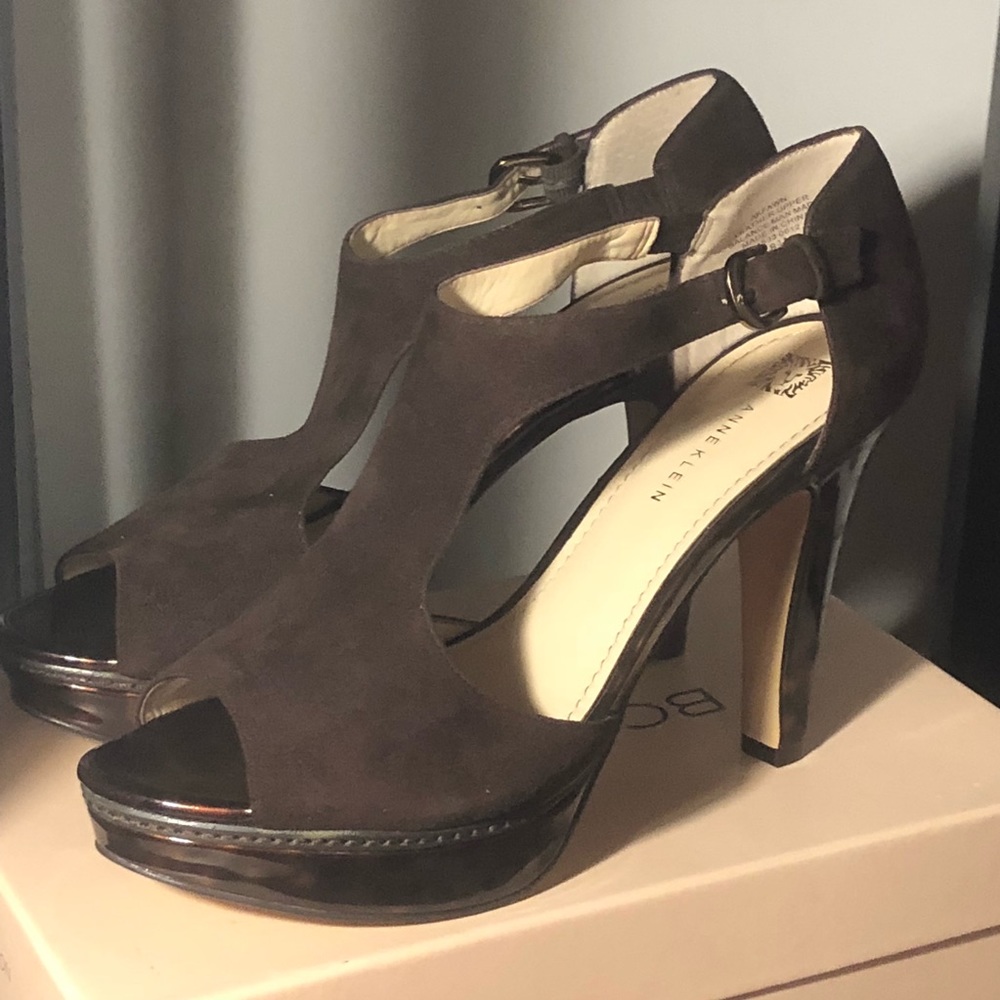 AnnKlein Suede Platform Heels